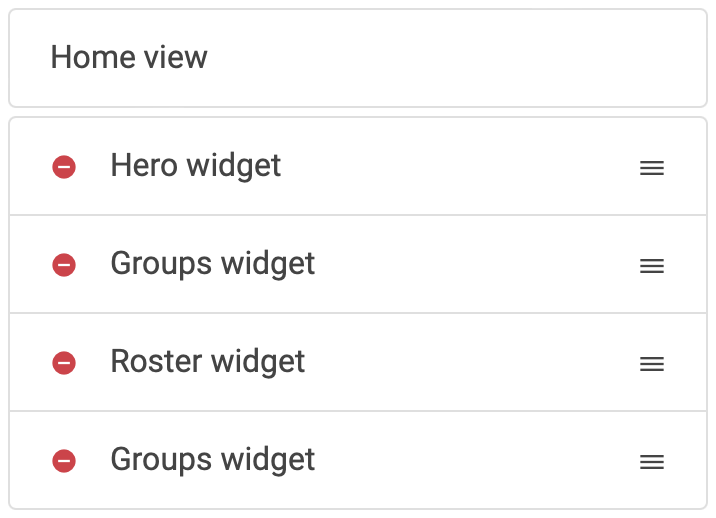 Add multiple Group widgets