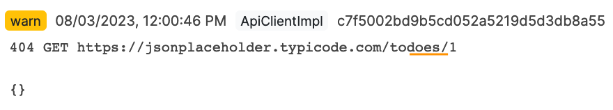 API client log debug error