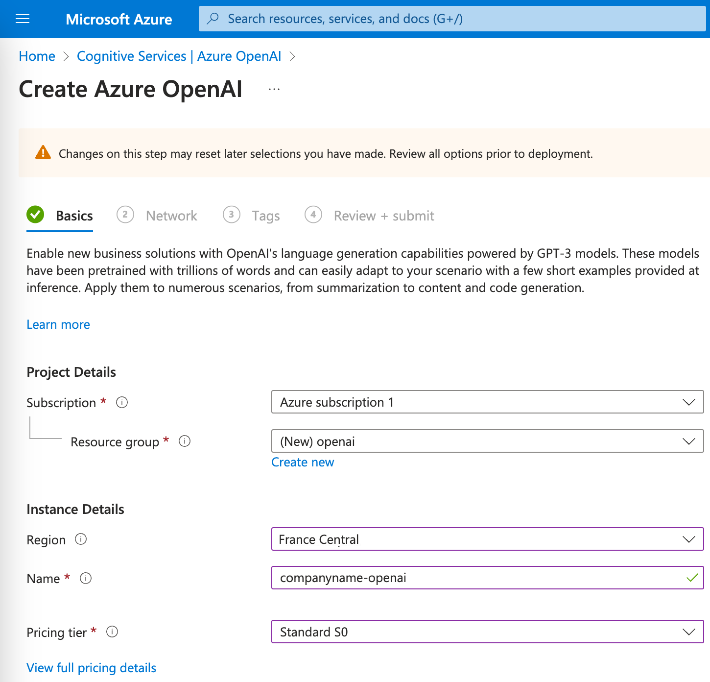 Create Azure OpenAI Basics