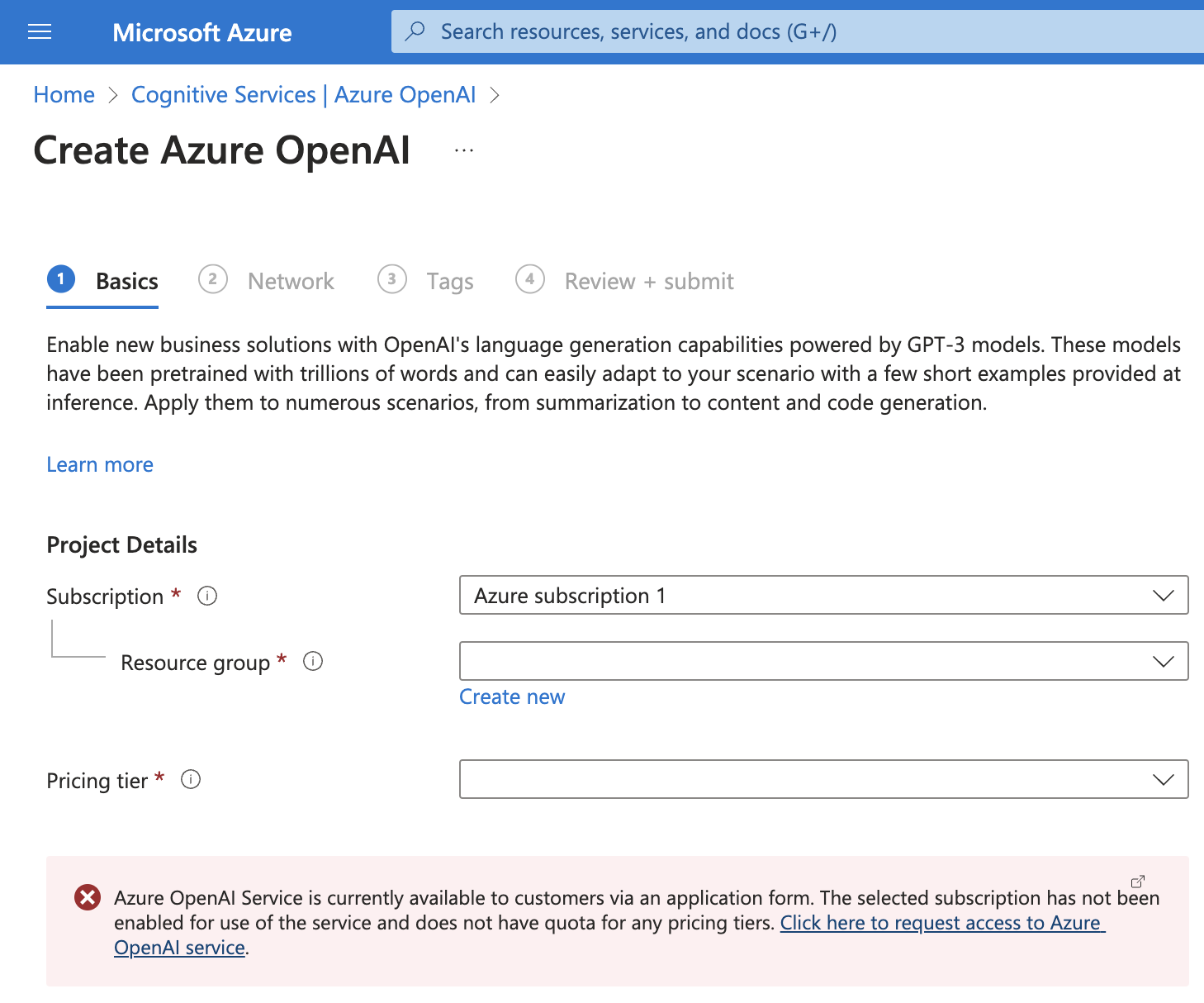 Create Azure OpenAI