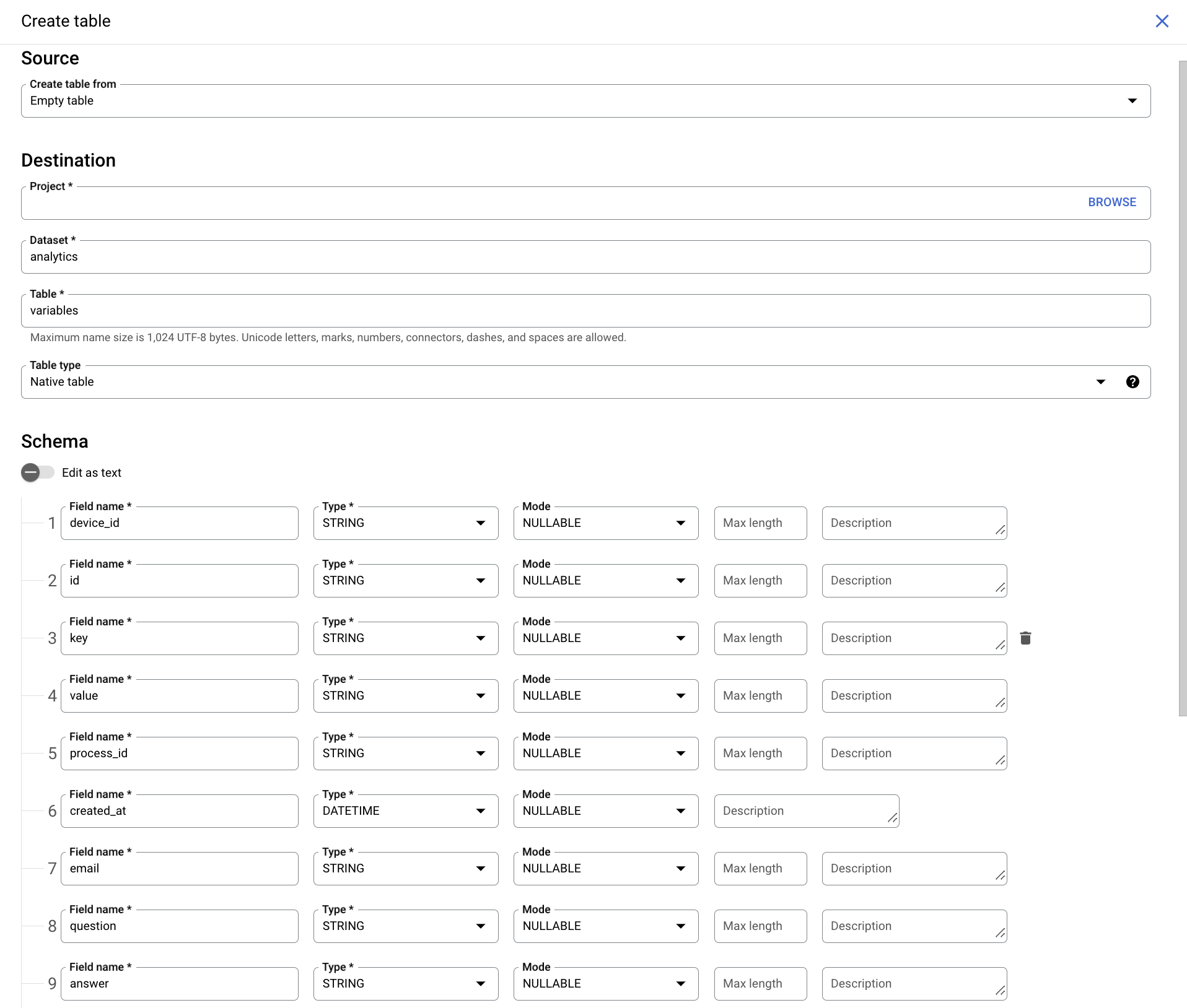 Create Variables