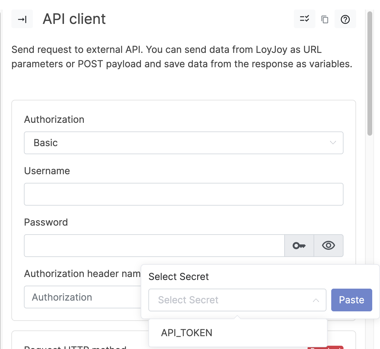 Secret Manager - Paste Secret