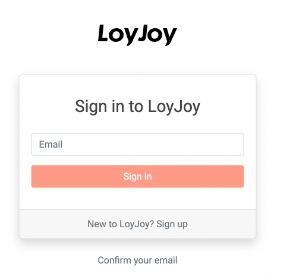 sign in to LoyJoy